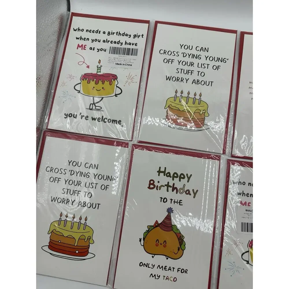 Birthday Greeting Cards with Envelopes – Set of 8 – New Sealed